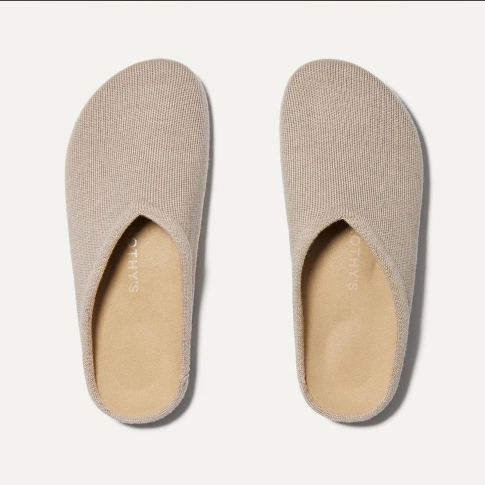 Rothy's Beige Knit Slip-On Mules